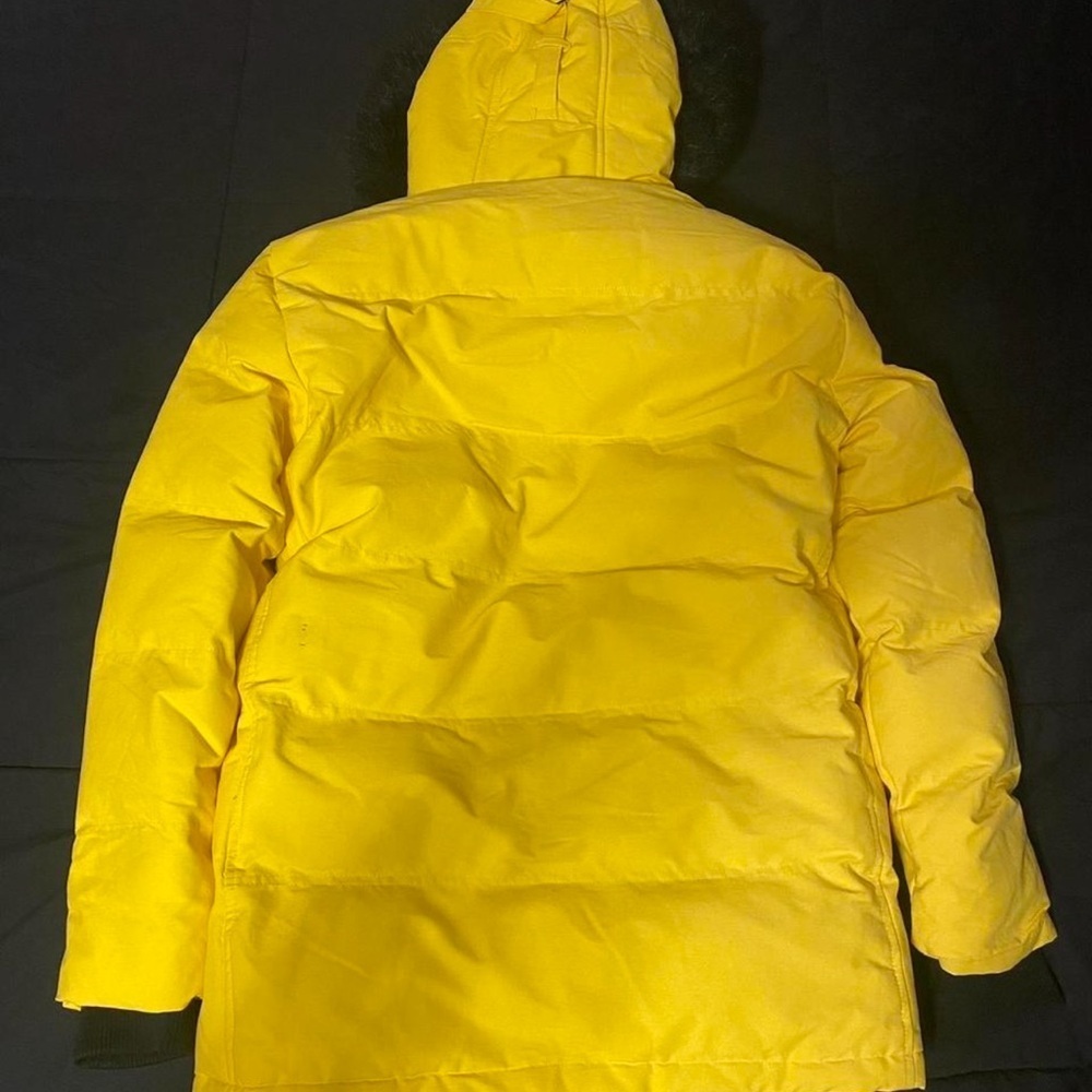NWT Jordan Craig Bright Yellow Puffer with Black Fur Hood - Picture 2 of 6